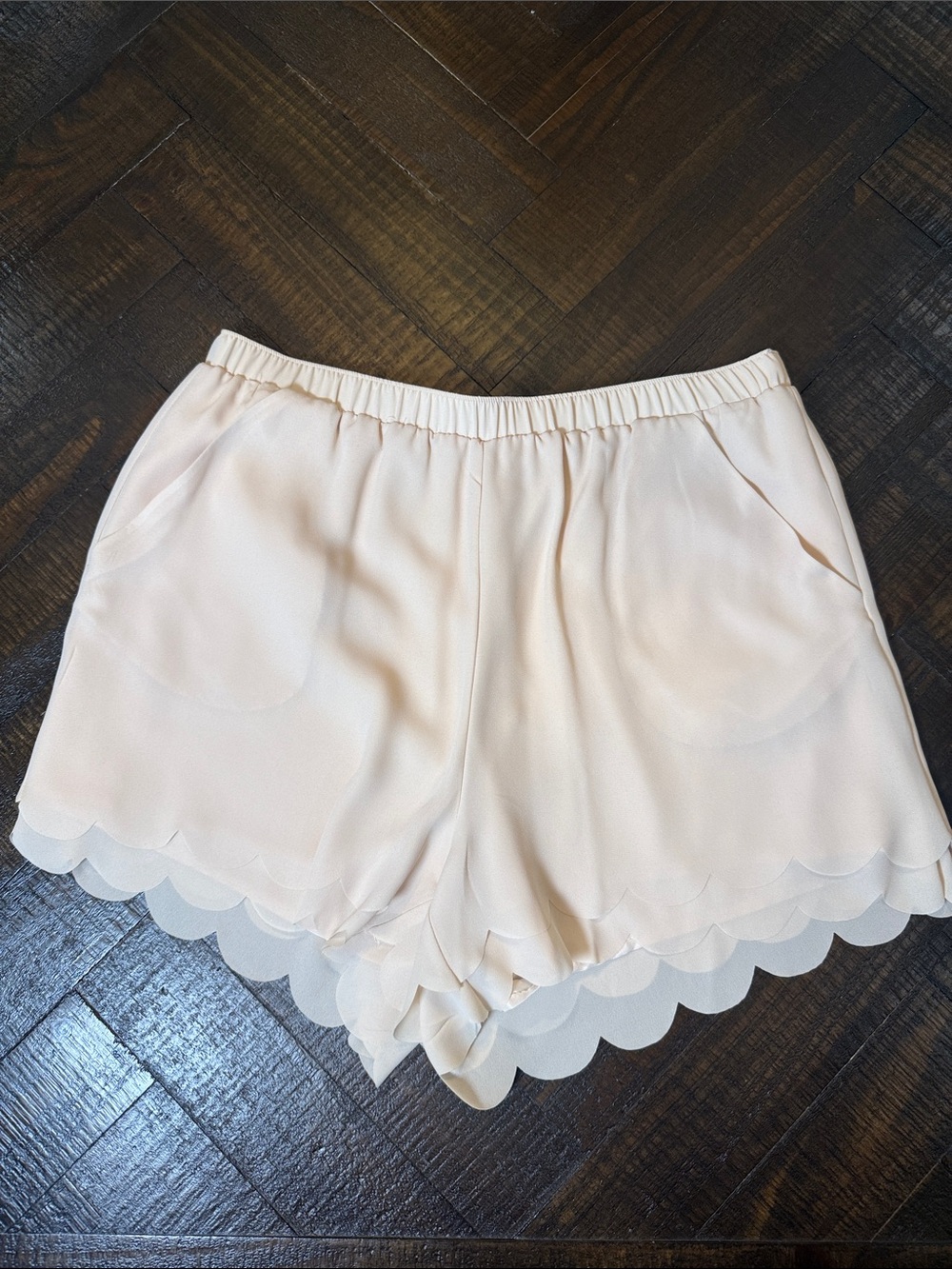 Lauren Conrad NWT Scalloped Chiffon Shorts S‎ Blush Pink Nude Fairycore